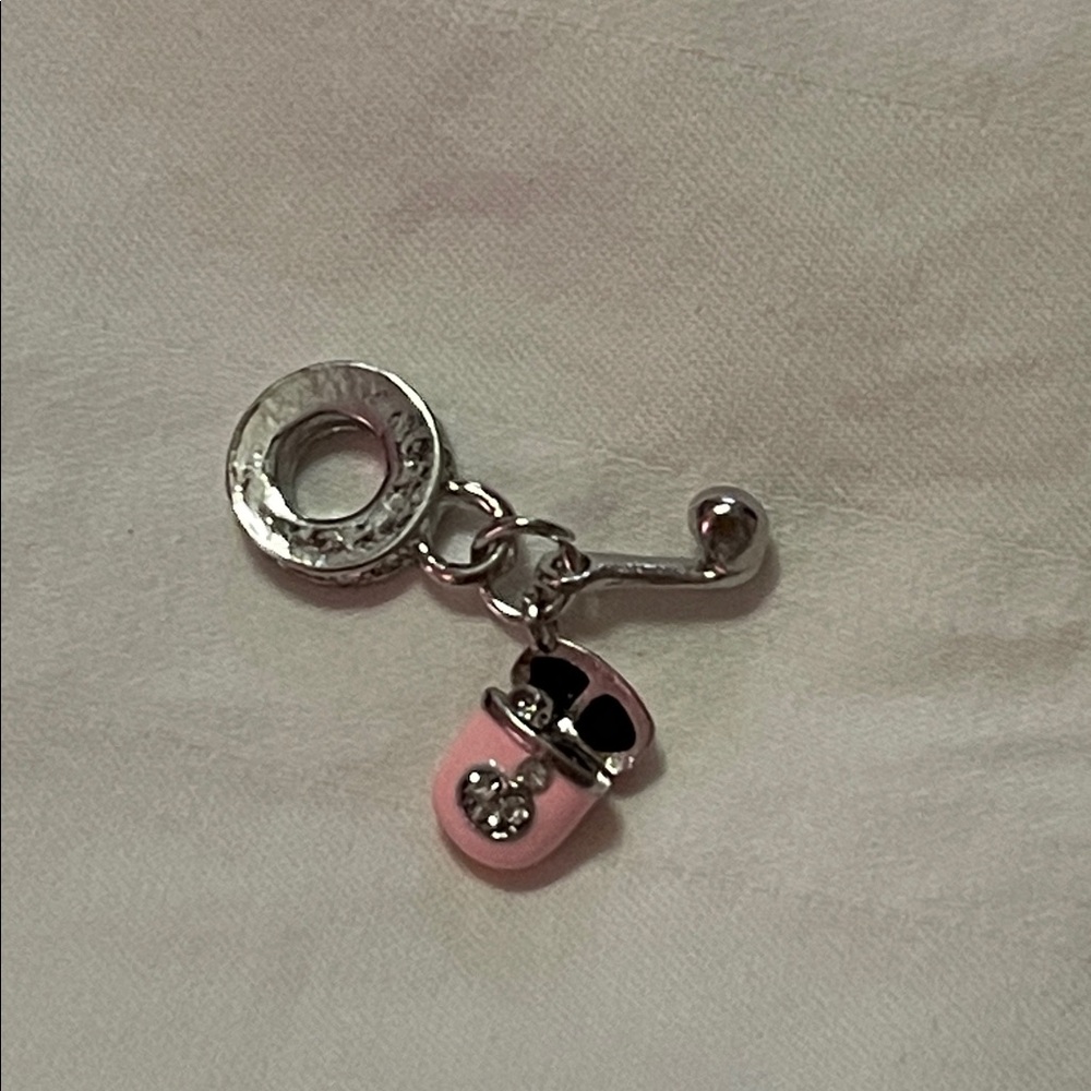 Sterling Silver and Pink Music Headphones Charm - Picture 7 of 8
